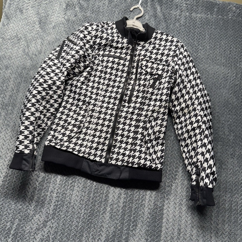 SHIFT Flare Motorcycle Jacket Women's Small‎ Houndstooth Black White CE Armor